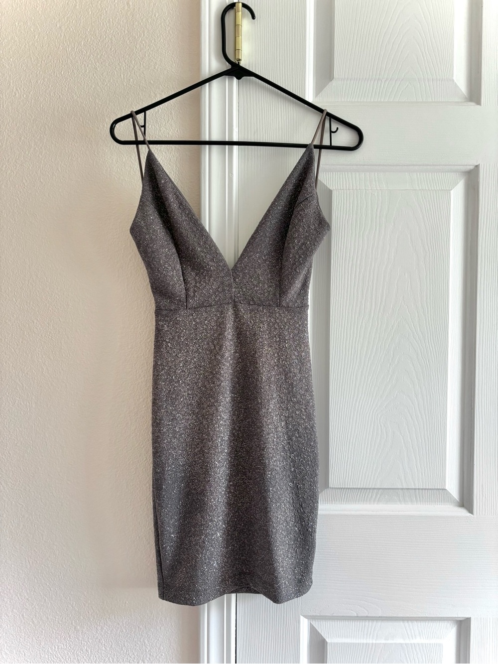 Windsor Gray Glitter Bodycon Cocktail Mini Dress Size XS